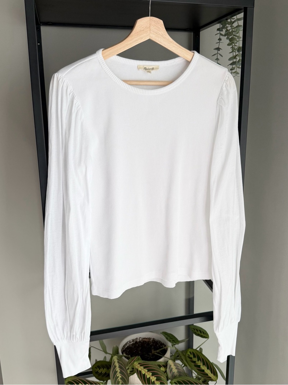Madewell Ribbed Puff Sleeve Top